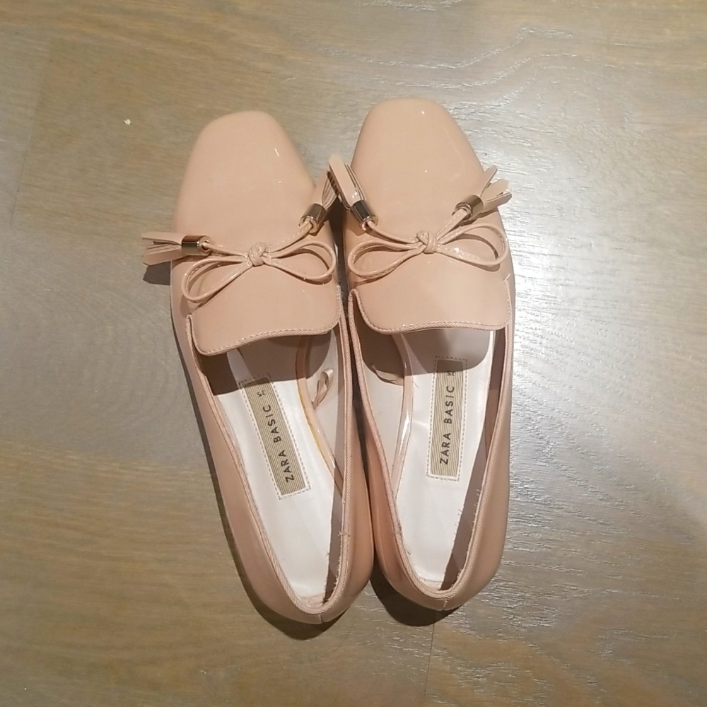 Zara patent leather loafers